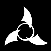 Klingonska Akademien’s logo, black/white, inverted colors, SVG format